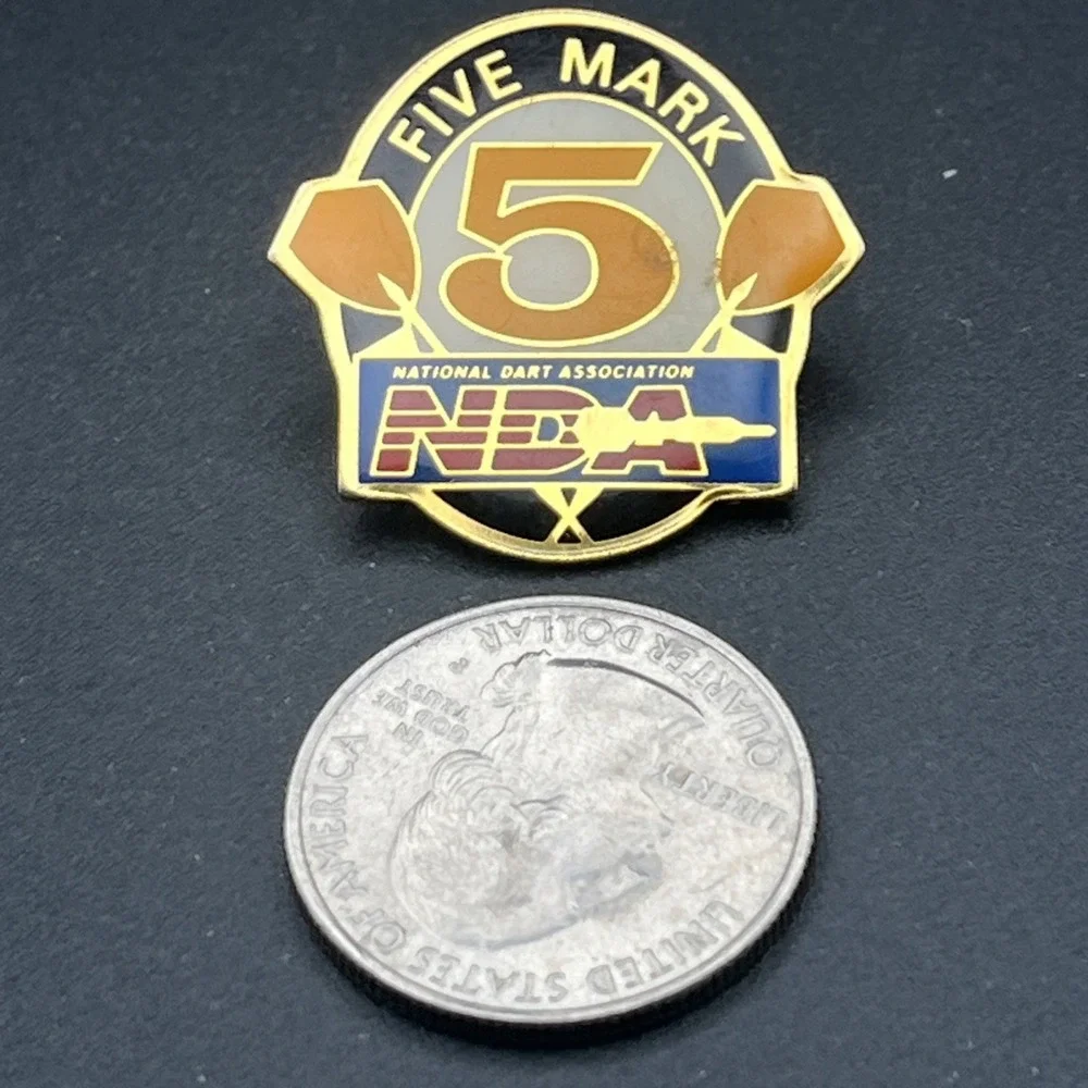 National Dart Association 5‎ Five Mark Lapel Hat Pin